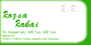 rozsa rakai business card